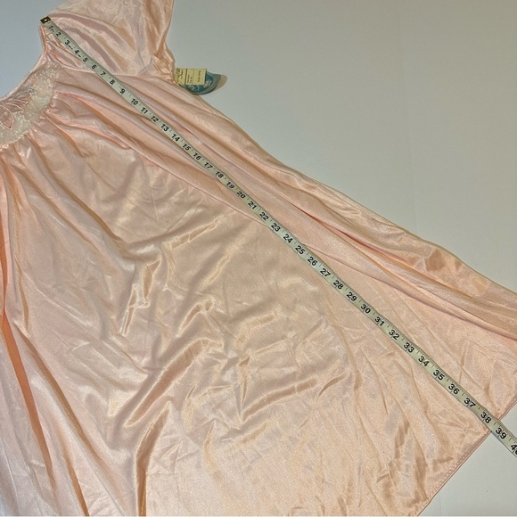 Vtg Coffee Time By JC Penney Night Gown Lace Floral One Size - Picture 7 of 7